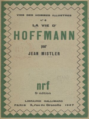 cover image of La vie d'Hoffmann